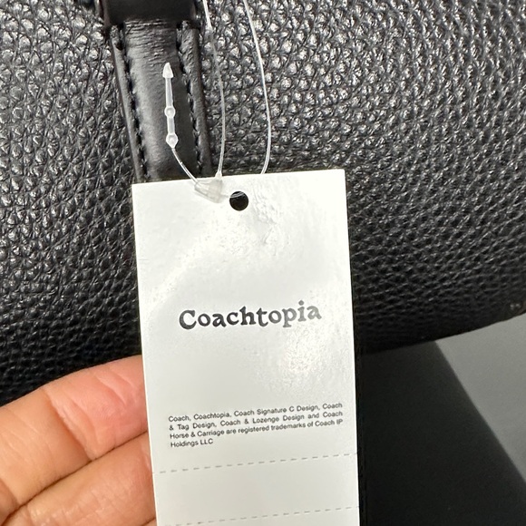 Coach Black Pebbled Leather Barrel Shoulder Bag NWT - Picture 3 of 10